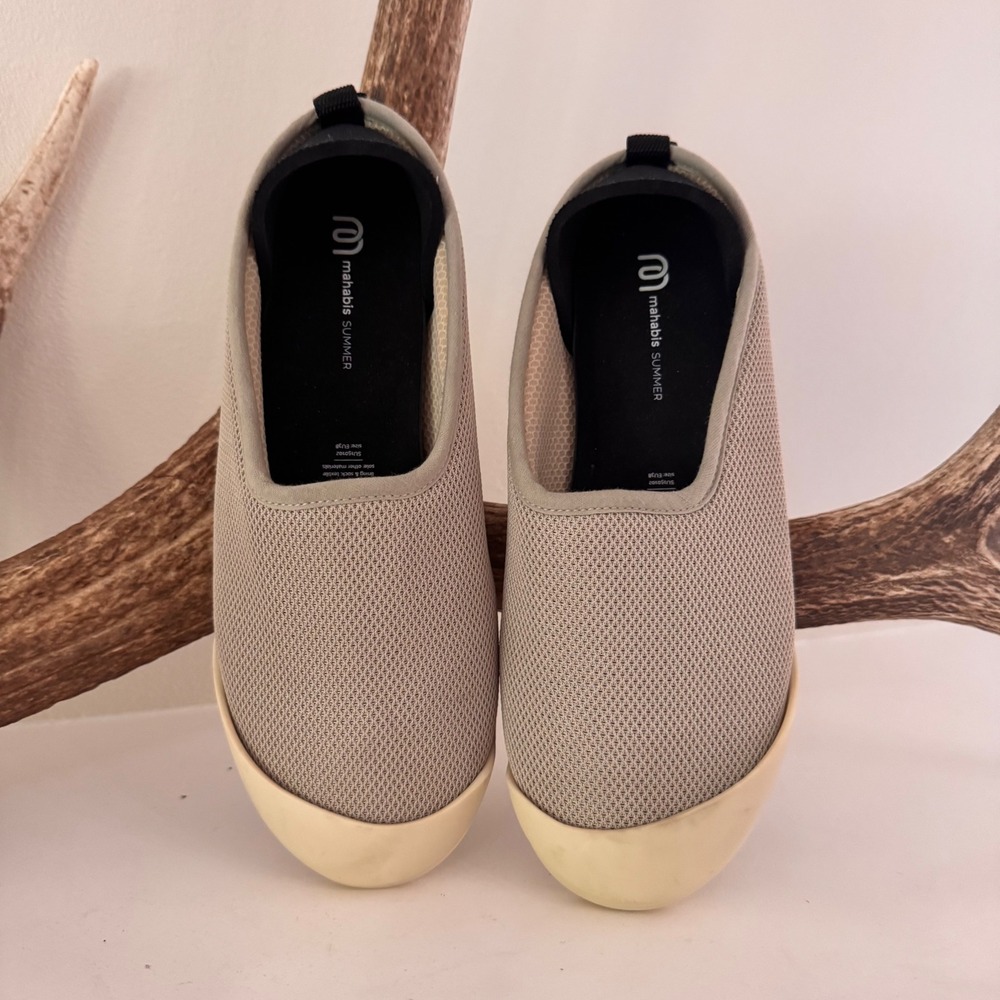 Mahabis Summer Slippers Light Grey Mesh Slip On Shoes EU 38 SU150102